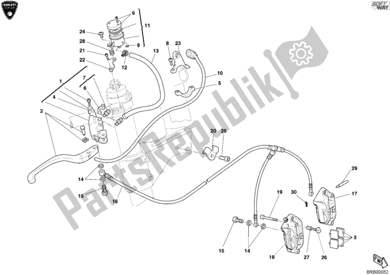 Wszystkie części do Przedni Uk? Ad Hamulcowy Ducati Superbike 998 RS 2003